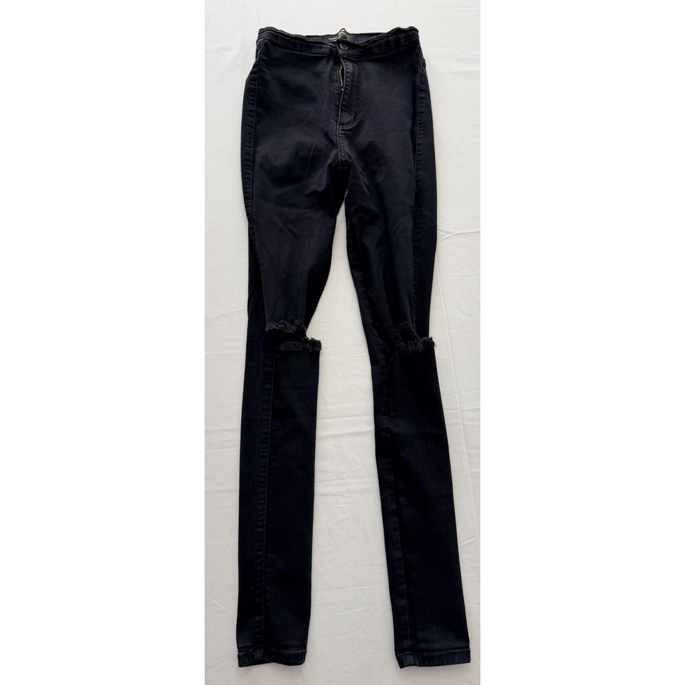 Hammer Jeans Skinny Jeans Juniors 1‎ Black Dark Wash Mid Rise Distressed 24x29